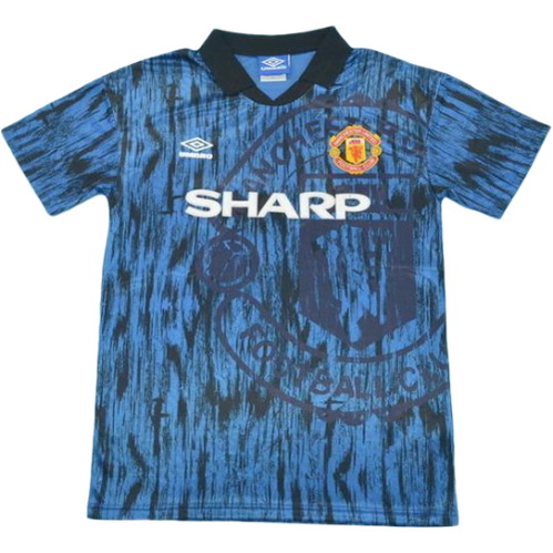 maillot homme exterieur manchester united 1992-1993 bleu