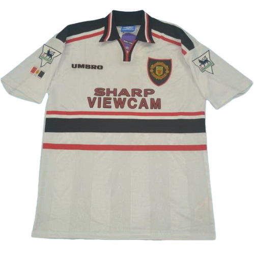 maillot homme exterieur manchester united pl 1998-1999 blanc