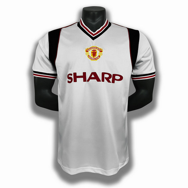 maillot homme exterieur player manchester united 1985 blanc