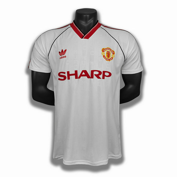 maillot homme exterieur player manchester united 1988 blanc