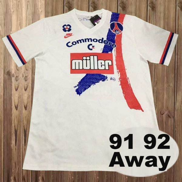 maillot homme exterieur psg 1991-1992 blanc