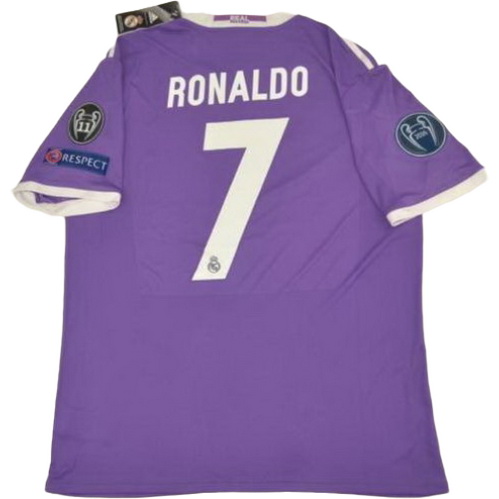 maillot homme exterieur real madrid ucl 2016-2017 ronaldo 7 pourpre