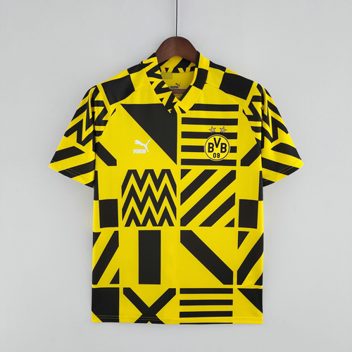 maillot homme jaune noir pre-match borussia dortmund 2022-2023
