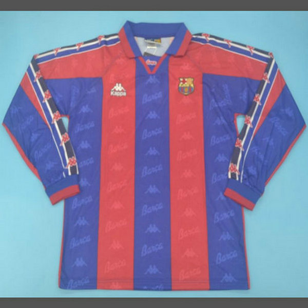 maillot homme manches longues domicile fc barcelone 1996-1997 rouge