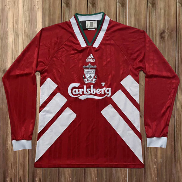 maillot homme manches longues domicile liverpool 1993-1995 rouge