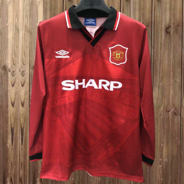 maillot homme manches longues domicile manchester united 1994-1996 rouge
