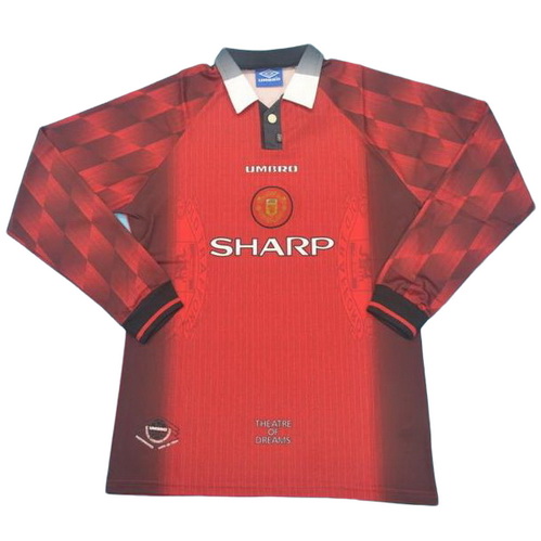 maillot homme manches longues domicile manchester united 1996 rouge