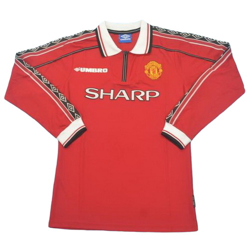 maillot homme manches longues domicile manchester united 1998-2000 rouge