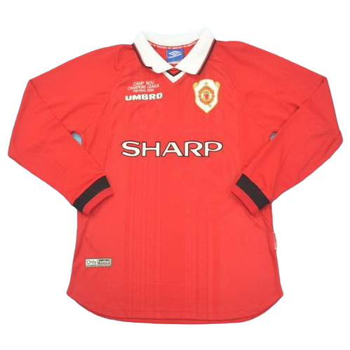 maillot homme manches longues domicile manchester united 1999 rouge