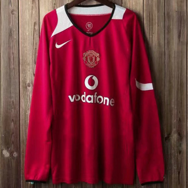 maillot homme manches longues domicile manchester united 2004-2006 rouge