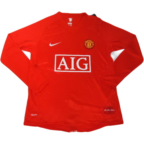 maillot homme manches longues domicile manchester united 2008-2009 rouge