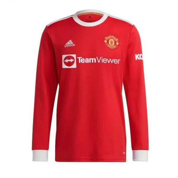 maillot homme manches longues domicile manchester united 2021 2022 rouge