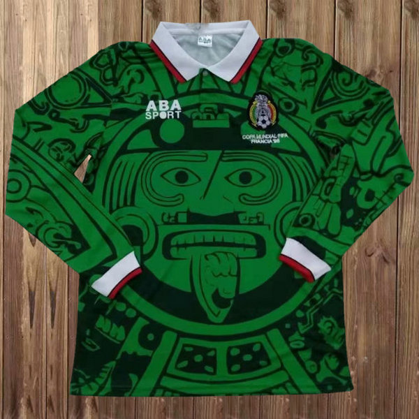 maillot homme manches longues domicile mexique 1998 vert