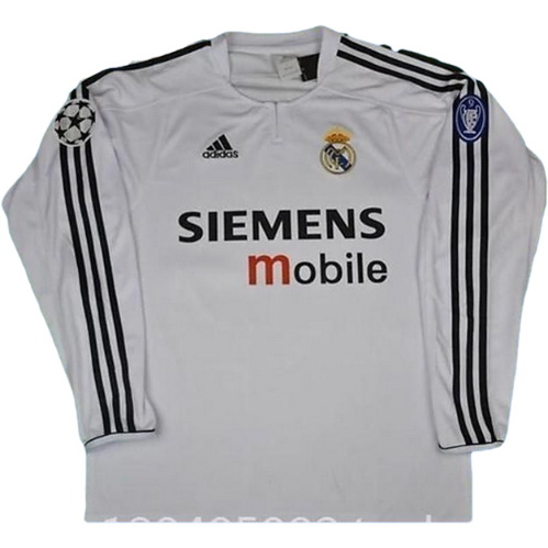 maillot homme manches longues domicile real madrid 2003-2004 blanc