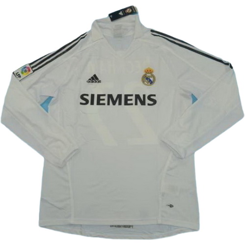 maillot homme manches longues domicile real madrid 2005-2006 blanc