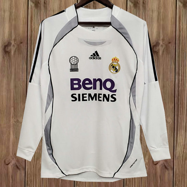maillot homme manches longues domicile real madrid 2006-2007 blanc