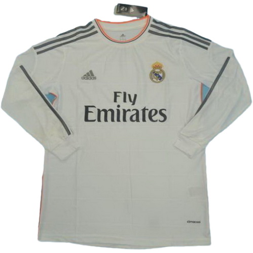 maillot homme manches longues domicile real madrid 2013-2014 blanc