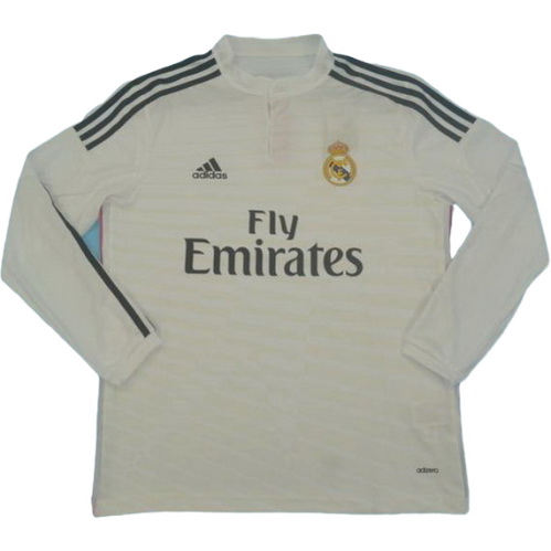 maillot homme manches longues domicile real madrid 2014-2015 blanc