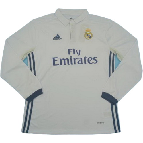 maillot homme manches longues domicile real madrid 2016-2017 blanc