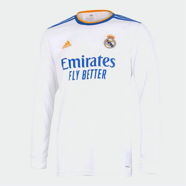 maillot homme manches longues domicile real madrid 2021 2022 blanc