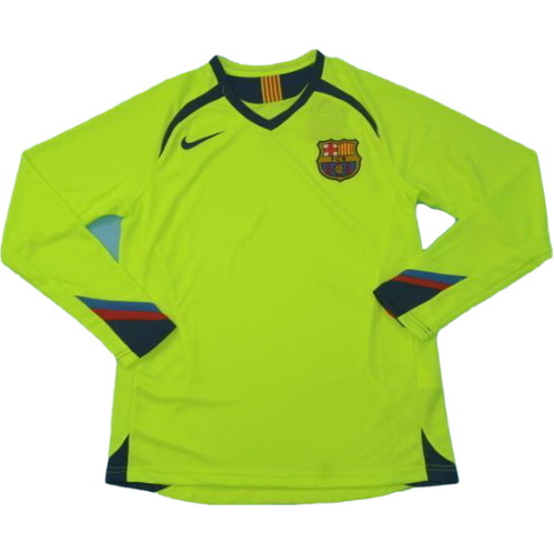 maillot homme manches longues exterieur fc barcelone lfp 2005-2006 vert