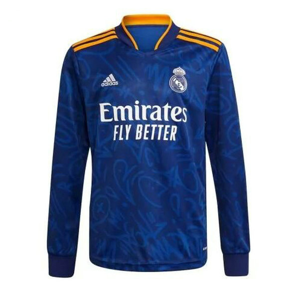 maillot homme manches longues exterieur real madrid 2021 2022 bleu