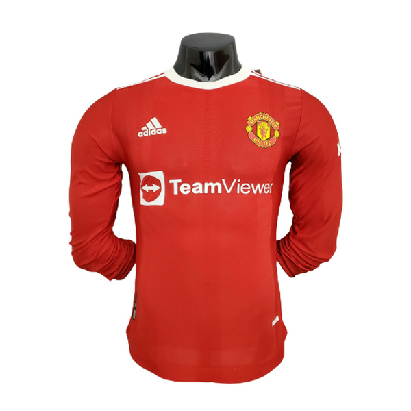 maillot homme player manches longues domicile manchester united 2021 2022 rouge