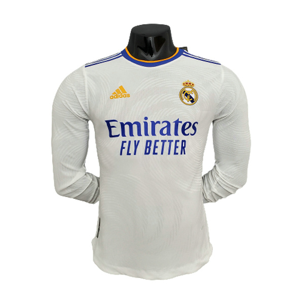 maillot homme player manches longues domicile real madrid 2021 2022 blanc