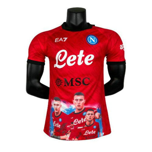 maillot homme player version rouge naples 2023-2024