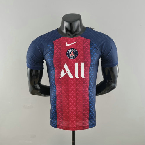 maillot homme rouge bleu player version joint version psg 2022-2023