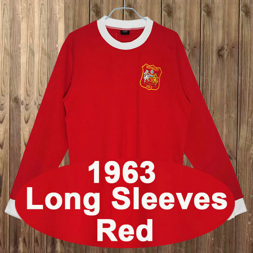 maillot homme rouge manchester united 1963 manica lunga