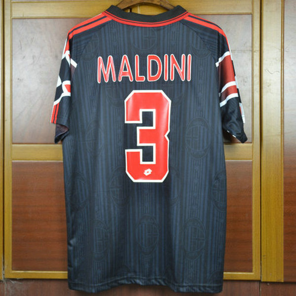 maillot homme troisième ac milan 1997-1998 maldini 3 noir