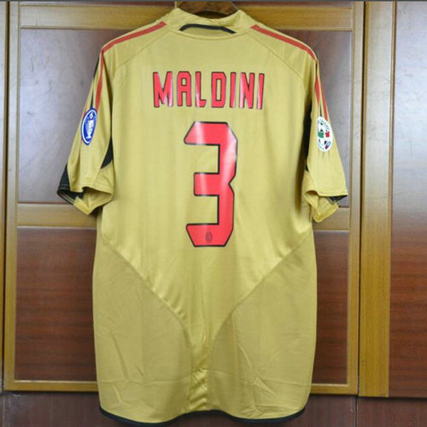 maillot homme troisième ac milan 2004-2005 maldini 3 jaune