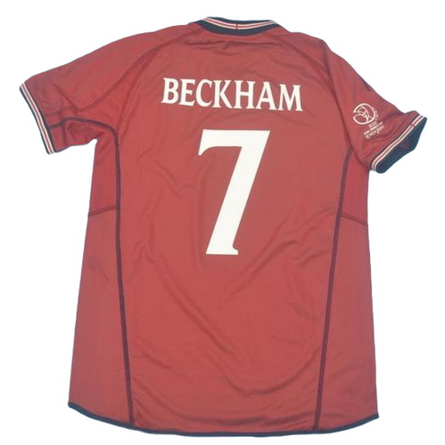 maillot homme troisième angleterre 2002 beckham 7 rouge