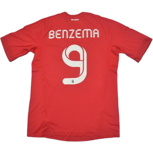 maillot homme troisième real madrid 2011-2012 benzema 9 rouge