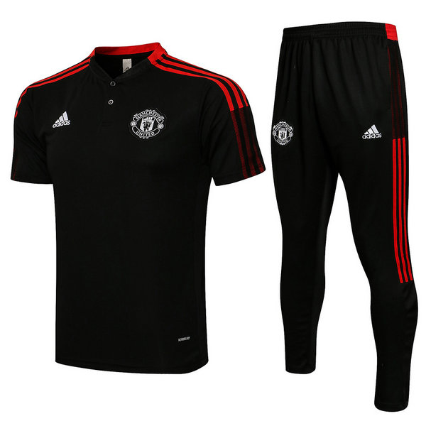 maillot polo homme ensemble moda manchester united 2021 2022 noir