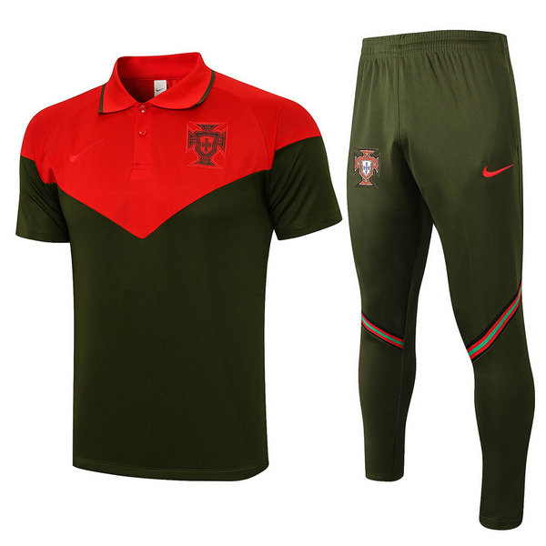 maillot polo homme ensemble moda portugal 2021 2022 rouge vert