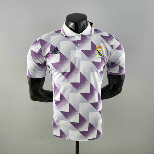 maillot polo homme violet et blanc real madrid 2022-2023