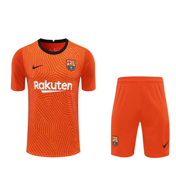 maillots+shorts homme gardien fc barcelone 2021 orange