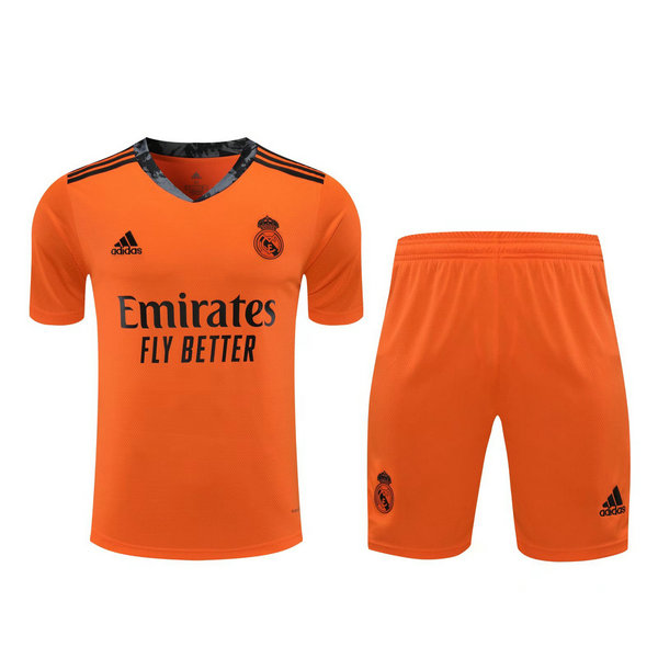 maillots+shorts homme gardien real madrid 2021 orange