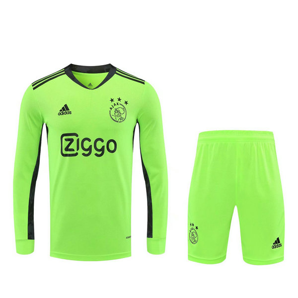 maillots+shorts homme manches longues gardien ajax amsterdam 2021 vert