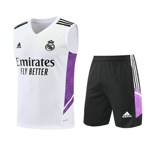 shorts+gilet homme blanc real madrid 2022-2023