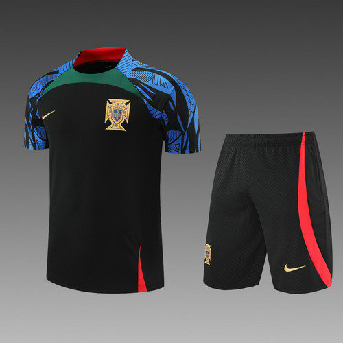 shorts + manches courtes homme noir training portugal 2022-2023