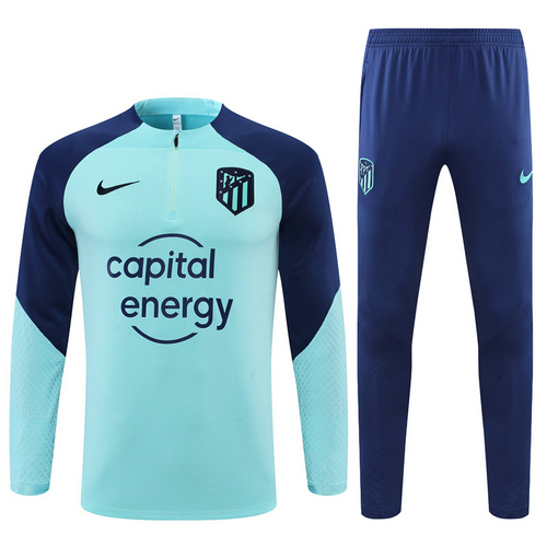 veste de sport avec demi-zip homme bleu clair atlético de madrid 2022-2023