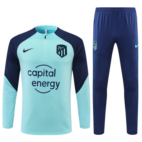 veste de sport avec demi-zip homme joueur bleu atlético de madrid 2022-2023