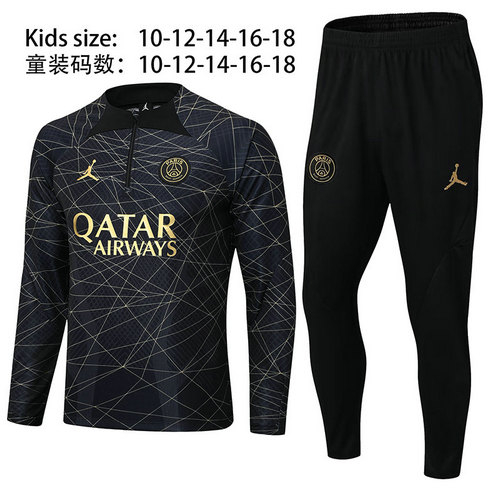 veste de sport enfant or noir completo psg 2022-2023 or noir