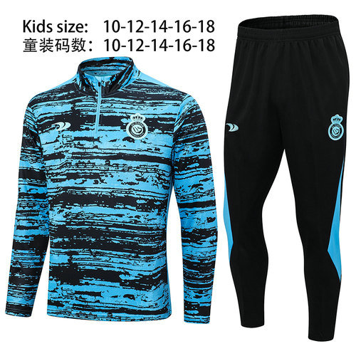 veste de sport zippée enfant bleu noir al-nassr fc 2023-2024
