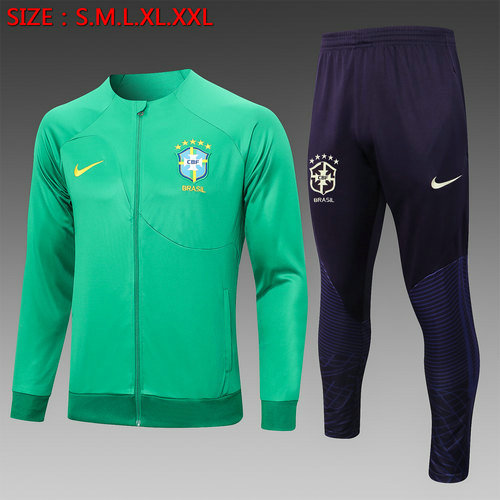 veste de sport zippée homme vert brésil 2023-2024