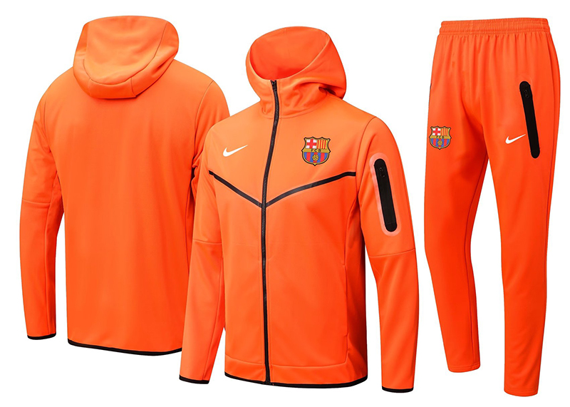 veste à capuche homme orange fc barcelone 2022-2023